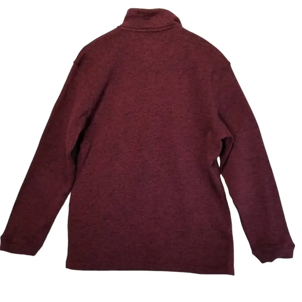 Haggar Sweater Mens Medium Cool 18 Pro 1/4 Zip Pullover Fleece Long Sleeve